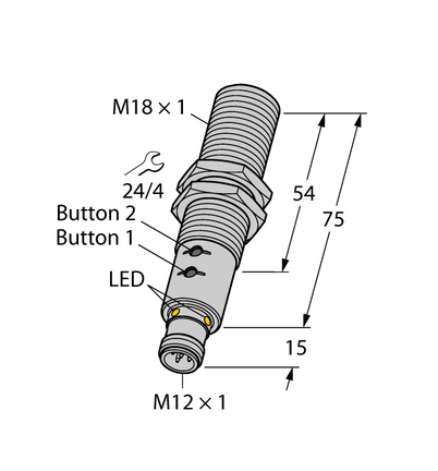 Czujnik ultradźwiękowy RU40U-M18E-2UP8X2T-H1151 - Turck