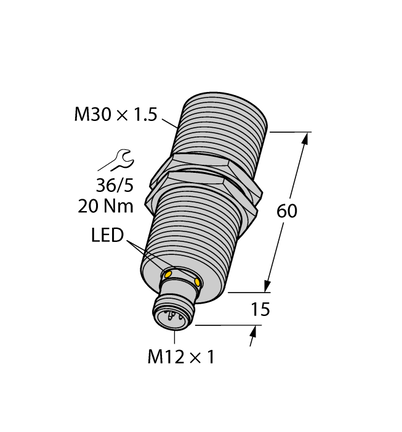 Czujnik ultradźwiękowy RU40U-M30M-2UP8X2-H1151 - Turck