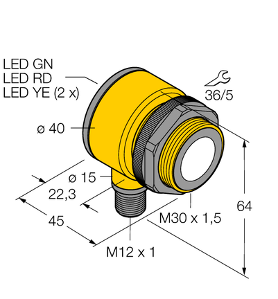 Czujnik ultradźwiękowy T30UINBQ - Turck