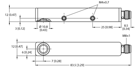 Czujnik ultradźwiękowy RU20L-Q12S-UP8X-V1141 - Turck