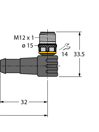Przewód elementu wykonawczego/czujnika, PUR PKG3M-3-WSC4T/TXL - Turck