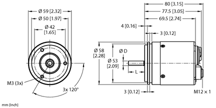Enkoder absolutny obrotowy, jednoobrotowy RES-107S10S-9E19B-B3M12 - Turck