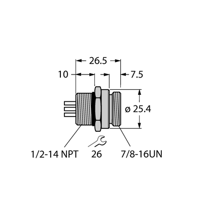 Gniazdo męskie 7/8" DeviceNet RSF 57 - Turck