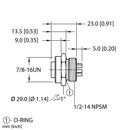 Gniazdo żeńskie 7/8" DeviceNet RKF 57 - Turck