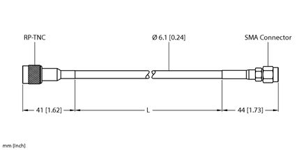 Element TN-UHF-CBL-HF240-RPTNC-2-SMA - Turck
