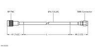 Element TN-UHF-CBL-HF240-RPTNC-2-SMA - Turck