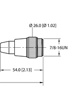 Kabel elementu wykonawczego i czujnika RKC 4.4T-2-RSM 40/S3520 - Turck