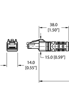 Przewód przemysłowy Ethernet RJ45S RJ45S 841-6M - Turck