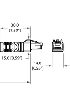 Przewód przemysłowy Ethernet RJ45S RJ45S 841-6M - Turck