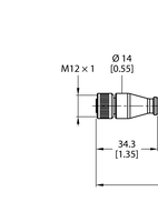 Kabel termopary, typ K RK4.217T-2-RS4.217T/TS7198 - Turck
