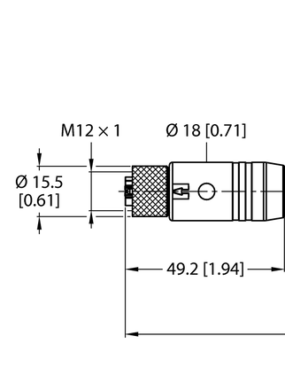 Kabel zasilający M12 RKS54PLB-2-RSS54PLB/TXG - Turck