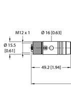 Kabel zasilający M12 RKS46PTB-2-RSS46PTB/TXL - Turck