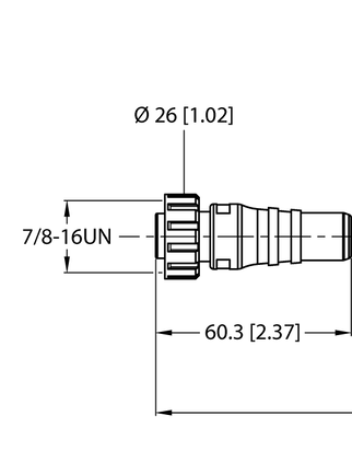 Kabel zasilający M12 RKM50.2-0.3-RSP56PLB/TXG - Turck