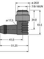 Kabel zasilający PUR WKM52-2-WSM52 - Turck