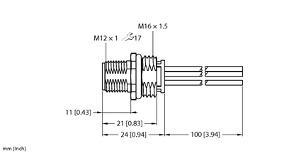 Kołnierz zasilania M12 FS54PL-2/M16 - Turck