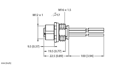 Kołnierz zasilania M12 FK54PL-2/M16 - Turck