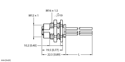 Kołnierz zasilania M12 FKFD54PL-2/M16 - Turck