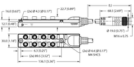 Koncentrator pasywny siłowników/czujników TB-8M8M-3-0.2-BSM14 - Turck