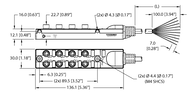 Koncentrator pasywny siłowników/czujników, 8 portów TB-8M8M-3-4 - Turck