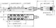 Koncentrator pasywny siłowników/czujników, 8 portów TB-8M8M-4-5-BSM19 - Turck