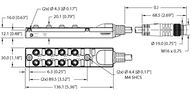 Koncentrator pasywny siłowników/czujników, 8 portów TB-8M8Z-4-5-BSM19 - Turck