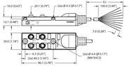 Koncentrator pasywny siłowników/czujników, 4 porty TB-4M8Z-4-3 - Turck