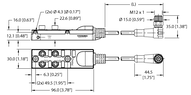 Koncentrator pasywny siłowników/czujników, 4 porty TB-4M8M-3-0.5-WSCV 8.6T - Turck