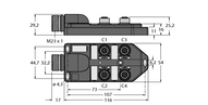 Koncentrator pasywny, M12 x 1 TB-4M12-4-CS12H - Turck