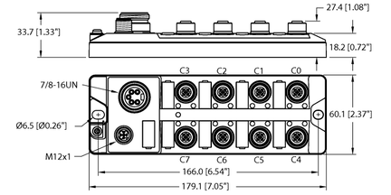 Hub I/O do podłączania sygnałów cyfrowych do urządzenia nadrzędnego (master) IO-Link TBIL-L5-16DXP-AUX - Turck