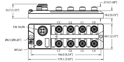 Hub I/O do podłączania sygnałów cyfrowych do urządzenia nadrzędnego (master) IO-Link TBIL-L4-16DXP-AUX - Turck