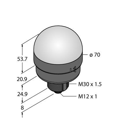 Oświetlenie sygnalizacyjne LED K70LGRPQ - Turck