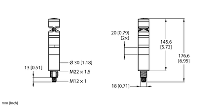 Oświetlenie sygnalizacyjne LED TL30BGYXXXAXQD - Turck