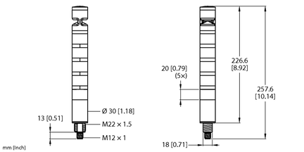 Oświetlenie sygnalizacyjne LED TL30BWBGYRAXQD - Turck