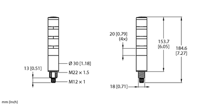 Oświetlenie sygnalizacyjne LED TL30BBGYRXNXQD - Turck