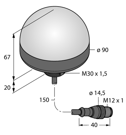 Oświetlenie sygnalizacyjne LED K90LBPQP - Turck