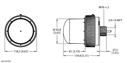 Oświetlenie sygnalizacyjne LED K100PBLGYR - Turck