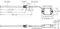 Tag HF z zewnętrznym czujnikiem temperatury TW-Q40-L67-1EXT-TD-1/4-500-L150-I-B1378 - Turck