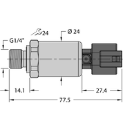 Przetwornik ciśnienia PT100R-2104-I2-DT043P - Turck