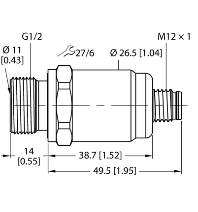 Przetwornik ciśnienia PT0.1R-1544-U1-H1141/D840 - Turck