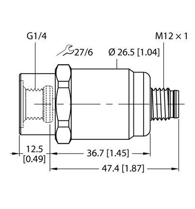 Przetwornik ciśnienia PT0.1VR-1501-I2-H1143/D840 - Turck