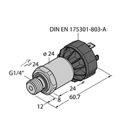 Przetwornik ciśnienia PT0.05V-1504-I2-DA91/D840 - Turck