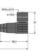 Przewód czujnika i elementu wykonawczego BSM-BKWM19-E01-3/S90 - Turck