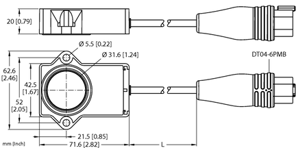 Przetwornik położenia miniaturowy RI360P1-QR20-9F16B-0.3-DT04-6PMB - Turck