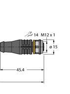 Przewód elementu wykonawczego/czujnika, PUR RKS4.5T-4-RKS4.5T/TXL - Turck