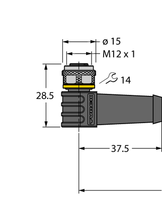Przewód elementu wykonawczego/czujnika, PUR WKS4T-2-RSS4T/TXL - Turck