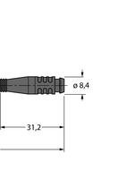 Przewód elementu wykonawczego/czujnika, PUR PKG3M-2-PSG3S/TXL - Turck