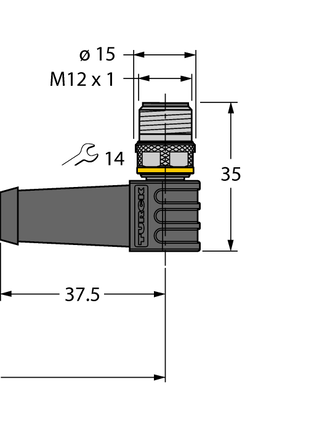 Przewód elementu wykonawczego/czujnika, PUR RKS8T-40-RSS8T/TXL - Turck