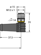 Przewód elementu wykonawczego/czujnika, PUR RKS8T-40-RSS8T/TXL - Turck