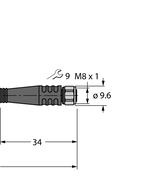 Przewód PP-EPDM do czujnika i elementu wykonawczego PKGV3M-50-PKGV3M/TFW - Turck