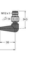 Przewód przyłączeniowy TPE WKH4.5-25-WSH4.5/TFG - Turck